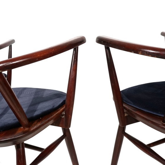 Image 1 of Set of 4 Windsor chairs, mahogany, 1960