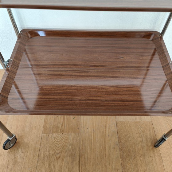 Image 1 of Vintage barcart drankkar trolley butlerwagen serveerwagen. Inklapbaar