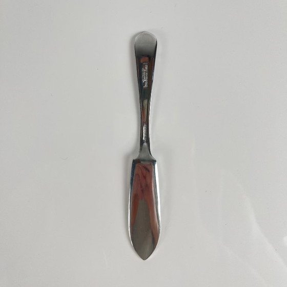 Image 1 of Beurrier vintage en métal "Huitre" et insert en verre, 1970