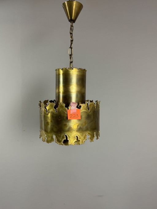 Lampe à Suspension Brutaliste en Laiton, Modèle 6407 par Svend Aage Holm-Sørensen pour Holm Sørensen, Danemark, 1960s