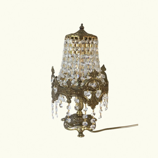 Lampe Vintage en cristal baroque - Elegant Bedside Lighting