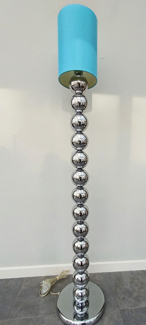 Vintage Floor Lamp Space Age Style Silver