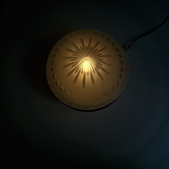 Bordo in rame vintage in vetro tagliato Gispen – Plafoniere, Glass, Copper (photo 6 of 10)