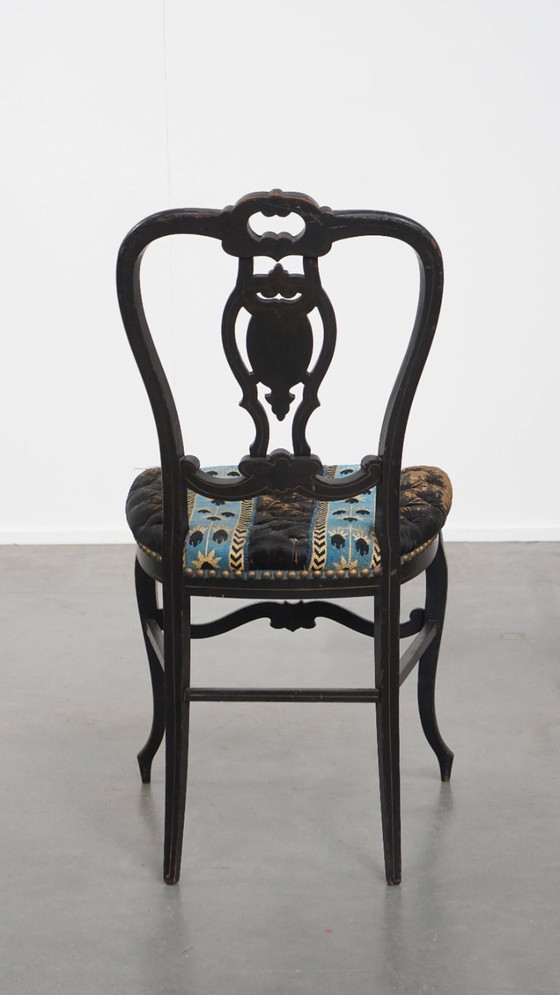 Image 1 of Antiker französischer Stuhl Napoleon 3 mit Perlmuttintarsien