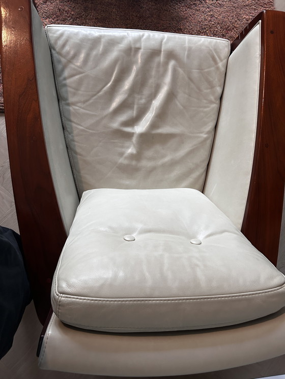 Image 1 of Zwei Schuitema Sessel - Modell Frank - Leder creme