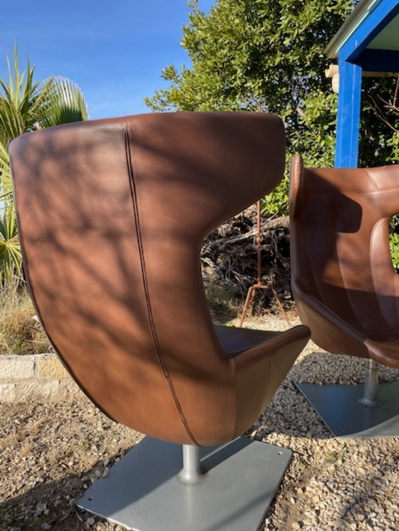 Image 1 of Pair of Moroso Italian design swivel armchairs