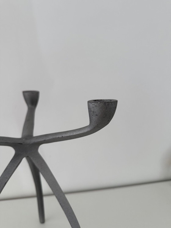 "Spider" tripod candlestick, space age Starck Eames 80s design – Table accessories, Aluminium (photo 8 of 13)