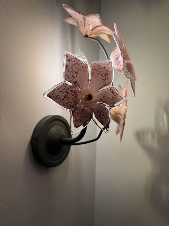 Image 1 of Applique floreali in vetro di Murano degli anni '70