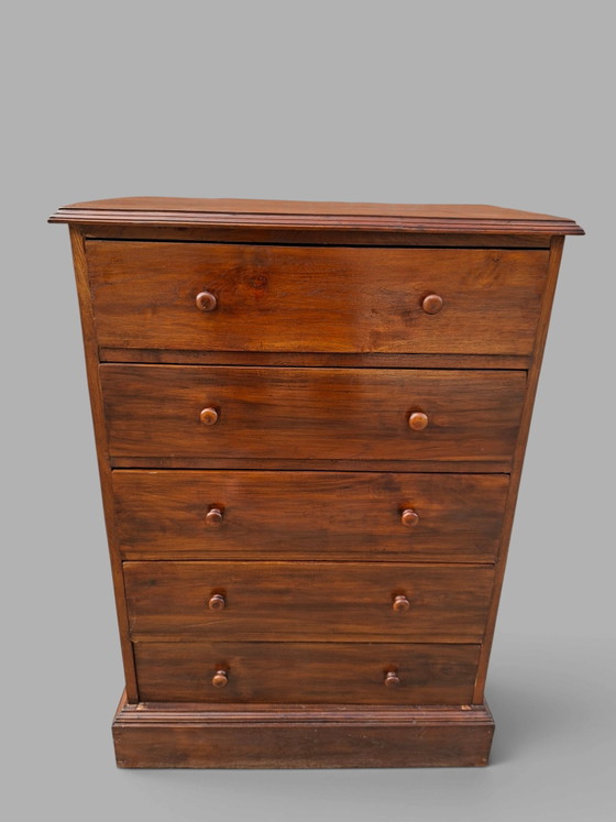 Old English Chest of drawers, apothecary cabinet, filing cabinet, dimensions: 72x41cm and 104cm high. – Wood (photo 2 of 5)