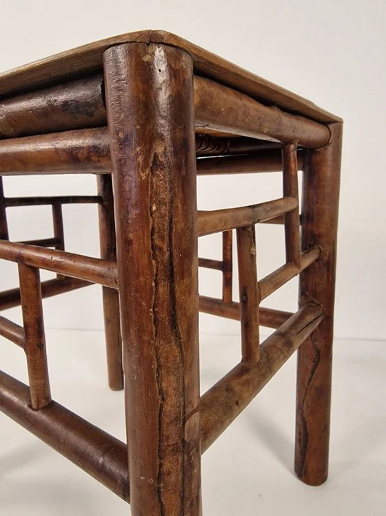 Antique Chinese side table with bamboo top - 1920s / Qing style, Coffee tables, Wood, Beige, Aziatisch (photo 8 of 13)