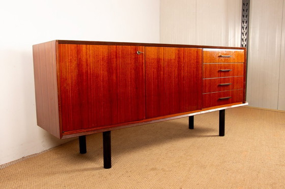 Image 1 of Modernist sideboard, 180 cm, French style in rosewood by Tricoire and Vecchione, TV unit 1960.