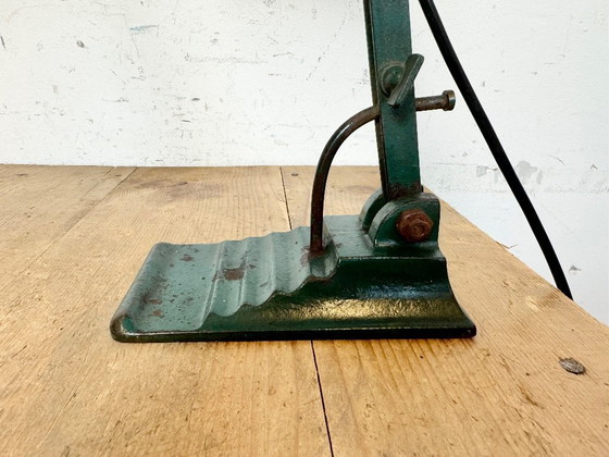 Image 1 of Vintage Green Enamel Bank Lamp, 1950s