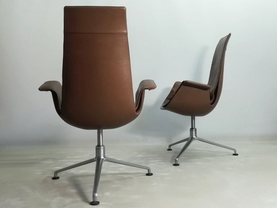2x KILL FK67 designicoon 1967 Fabricius Kastholm leren stoel TULIP 3-potige KNOLL set van 2 (photo 5 of 20)
