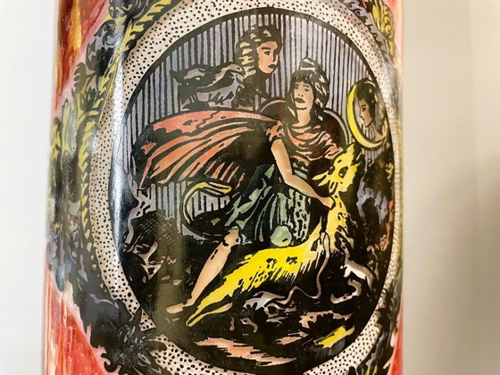 Image 1 of Hängelampe aus handbemaltem Glas