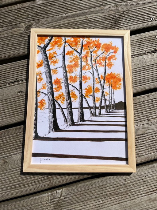 Encre sur papier blanc  Format 30x21cm. 