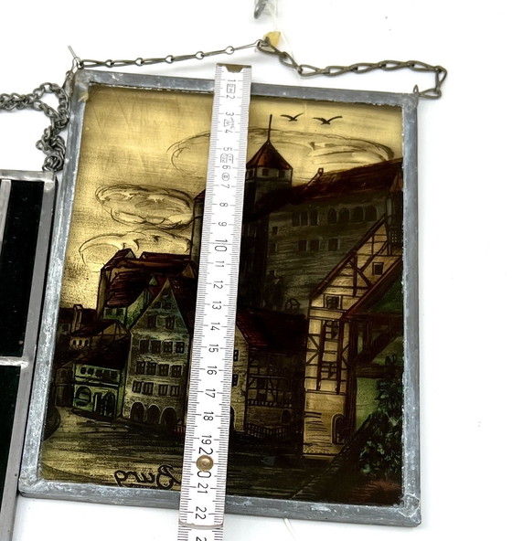 Image 1 of Konvolut dekorativer Glasbilder in Bleiverglasung – Deutschland, ca. 1955–1975