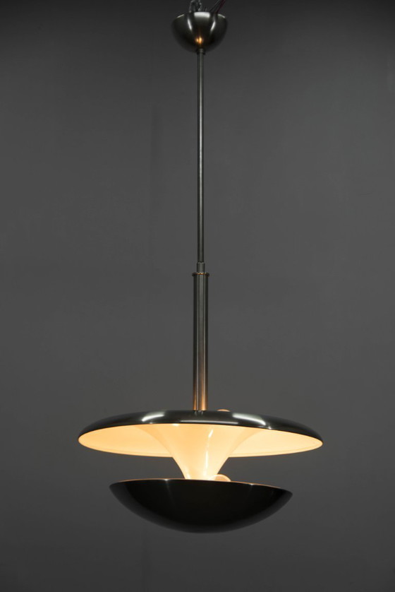 Image 1 of Bauhaus Nickel Chandelier by Franta Anyz for IAS, 1920s