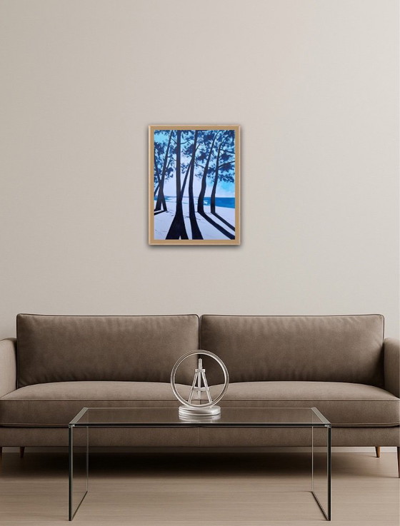 Image 1 of Inchiostro indaco su carta bianca, 40x30cm