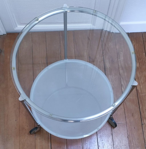 strind glass metal side table by ehlen johansson