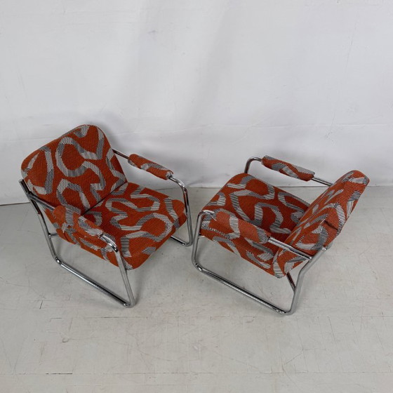 Image 1 of Bauhaus-Style Reupholstered Armchairs, 1990s