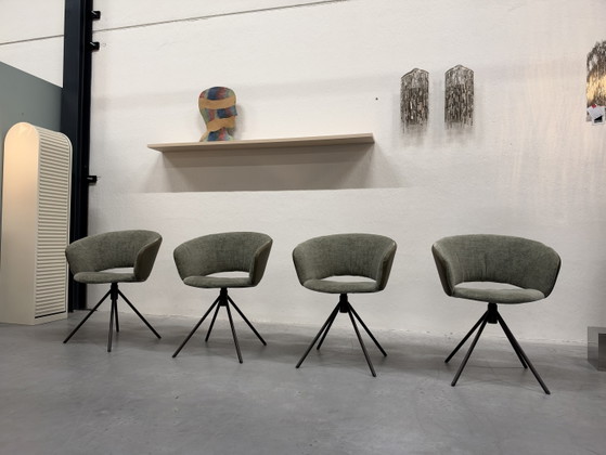 4 Label van den Berg Lola drehbare Esszimmerstühle, Andere, Leder, Grün (Foto 2 von 10)