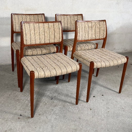 4x chaises de salle à manger modèle 80 par Niels O. Møller