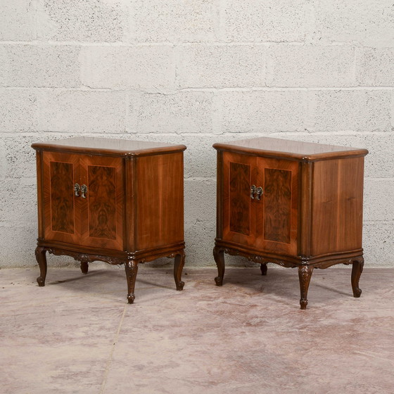 Pair of mid-century walnut veneered nightstands – Wood, Barok (photo 4 of 10)