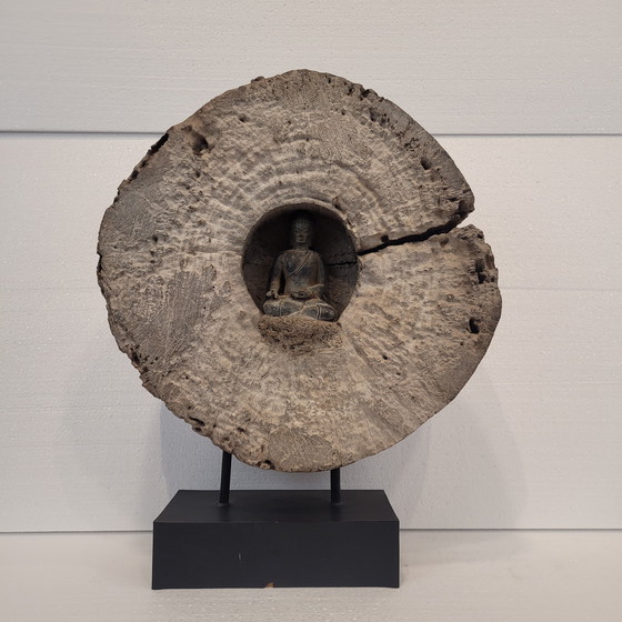 Image 1 of Beeldhouwwerk / Houtsnijwerk "Boeddha", 20e eeuw - Azië