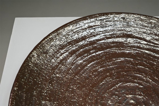 Large handmade metallic glazed ceramic bowl, circa 1980s–1990s. (photo 6 of 8)