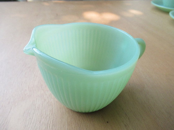 Image 1 of SERVICE A CAFE en JADEITE FIRE KING de la Verrerie ANCHOR HOCKING - made in USA années 1940 - 50's