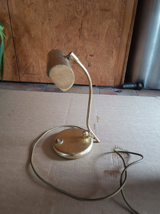 Image 1 of Lampada da pianoforte, luce da pianoforte, lampada da tavolo, ottone, anni '70, Holtkötter ottone