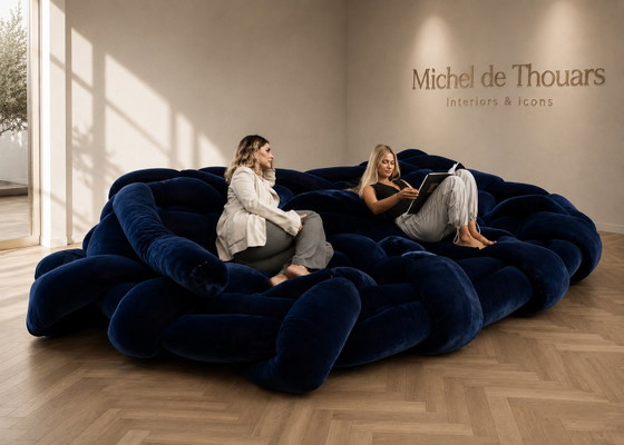 Nieuwe Edra BOA 020 In Diepblauw Velours 100M Tubelar BOA Snake – Daybeds, Velvet, Textile (photo 3 of 9)