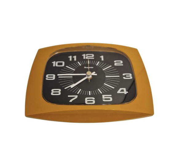 Vintage Wall Clock 1970s Space Age Orange Clock – Plastic (photo 3 of 5)
