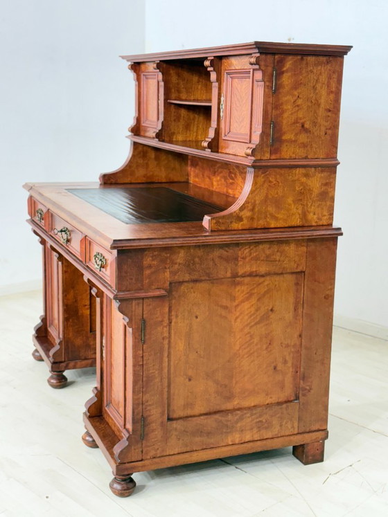 Magnifique bureau d'écriture de l'époque Gründerzeit – Bureau/secrétaire ancien de grande qualité, datant (photo 19 of 24)