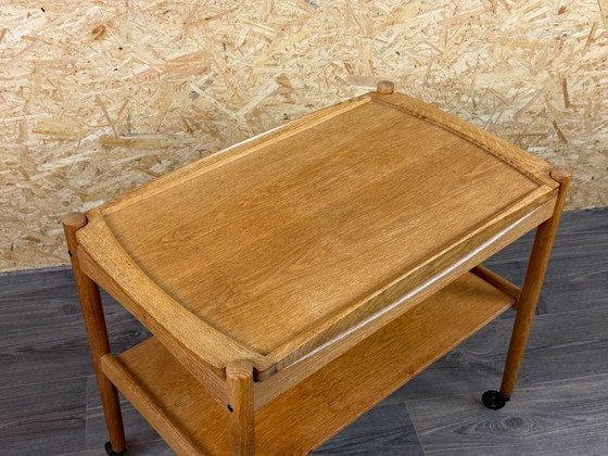 1960s/70s Oak Serving Trolley with Tray by Poul Hundevad, Denmark – Bar carts, Wood (photo 3 of 17)