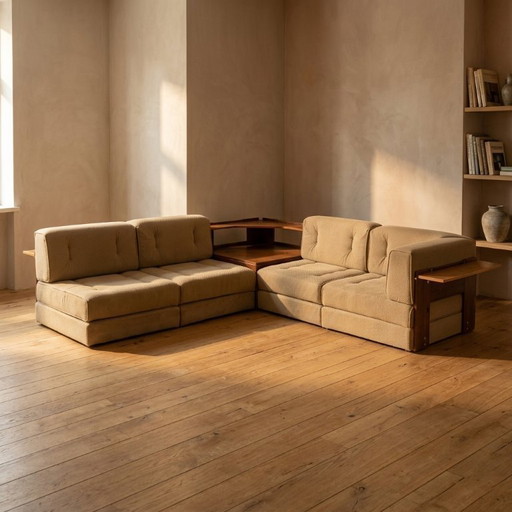 Canapé d'angle style années 60-70, modèle modulable de Drevotvar.