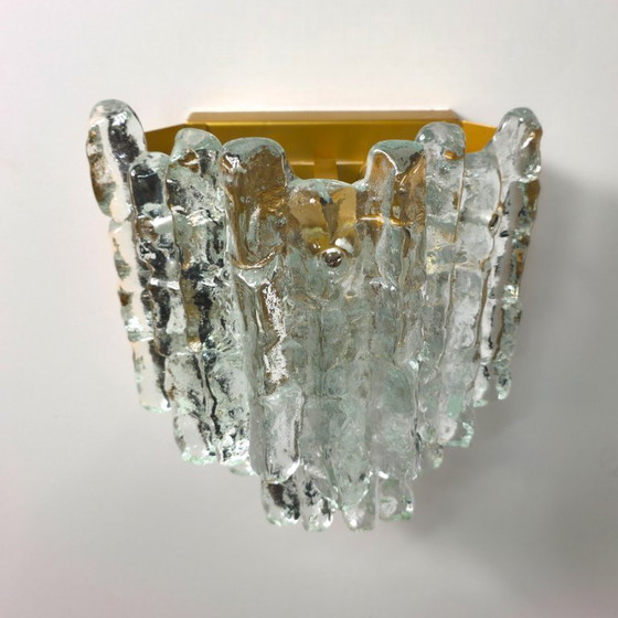 Image 1 of Set di lampade da parete Kalmar Franken in vetro ghiacciato, anni '70, metà secolo