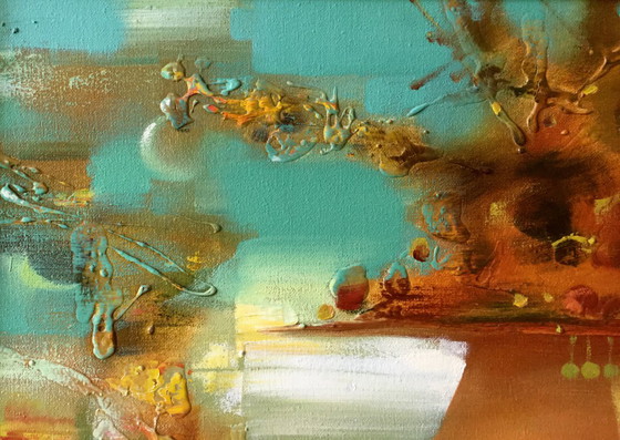Original Oil Painting Abstract Expressionism Summer – Paintings & Drawings, Canvas (photo 4 of 13)