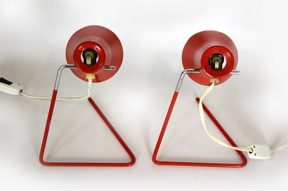 Image 1 of Red Table Lamps by Josef Hurka for Drupol, 1960s, Set of 2