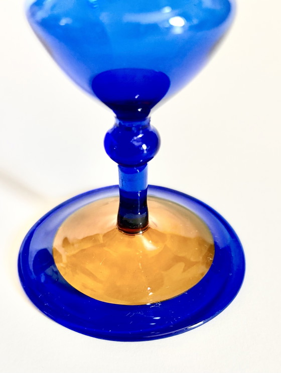 Wunderschöne Mid-Century Glaskunst-Vase – Mundgeblasen & Filigran (Lauscha um 1960/1970) – Vasen (photo 4 of 6)