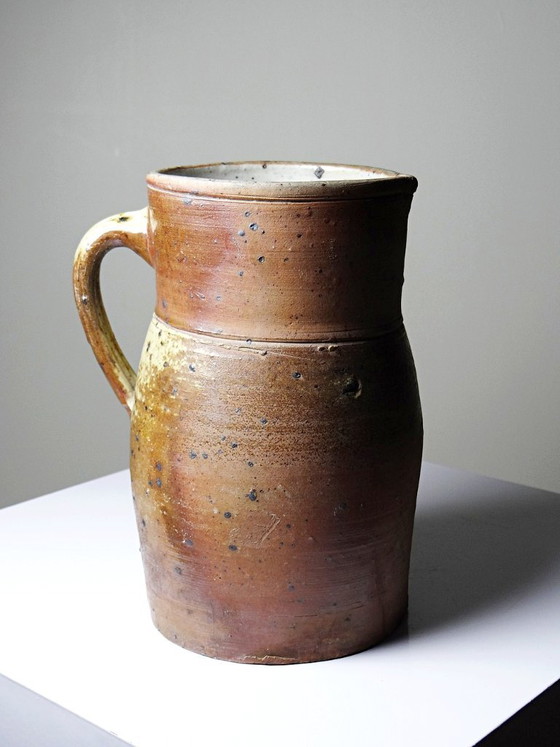 Grote antieke gepyritiseerde Puisaye aardewerken kan, eind 19e eeuw – Ancien, Decoratieve objecten, Ceramic (photo 3 of 14)