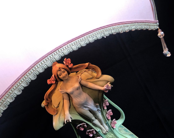 Image 1 of Large Vintage Table Lamp - Siren - Robert Pfeffer - Art Nouveau - 1920