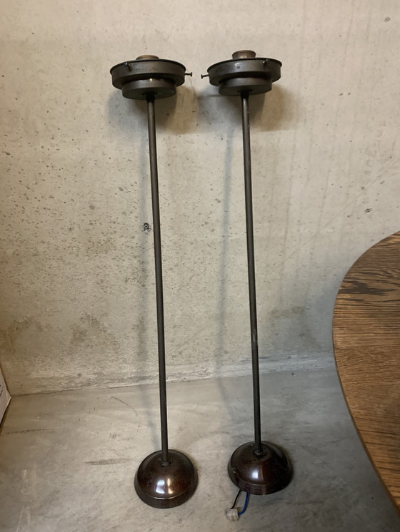 Image 1 of Lampada a sospensione originale vintage in rame rosso e vetro