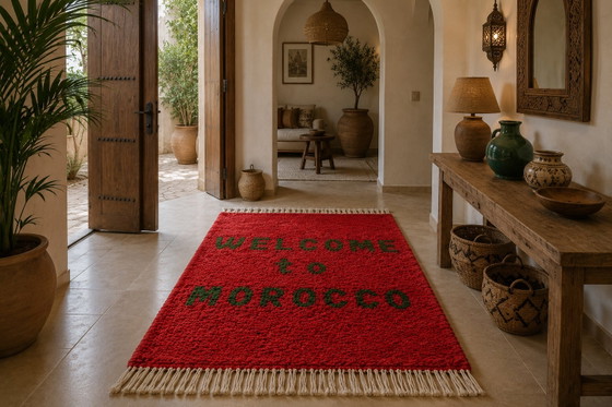 Image 1 of Welcome to Morocco – Red handcrafted Moroccan rug