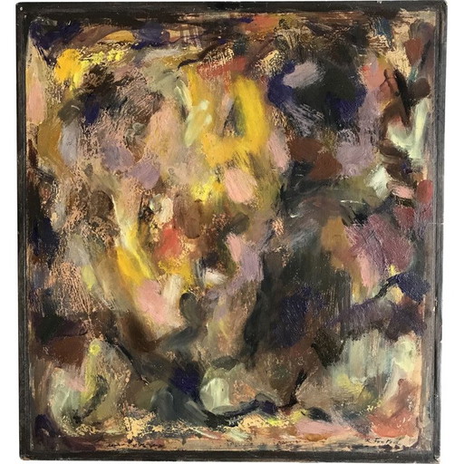 Abstraktes Gemälde von Robert Fontené, 1960