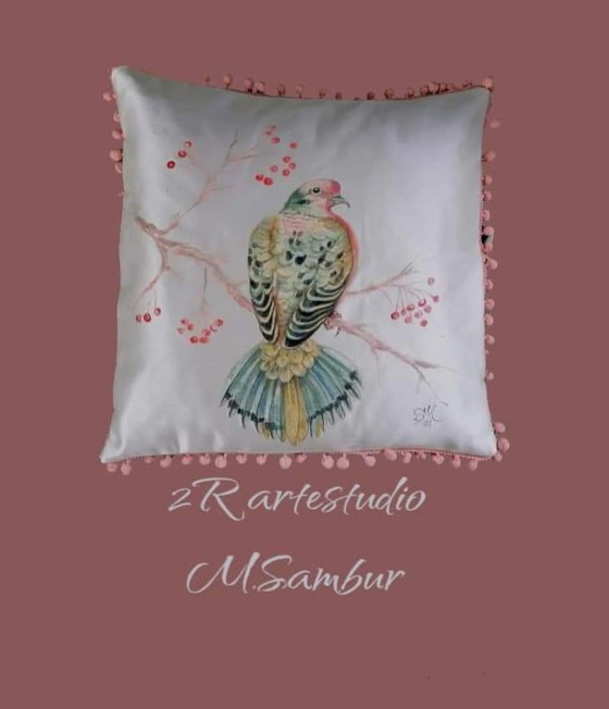 Image 1 of Taies d'oreiller Birds.faites à la main