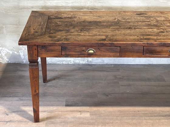 Image 1 of Table de campagne - 249 x 98 cm avec 2 tiroirs