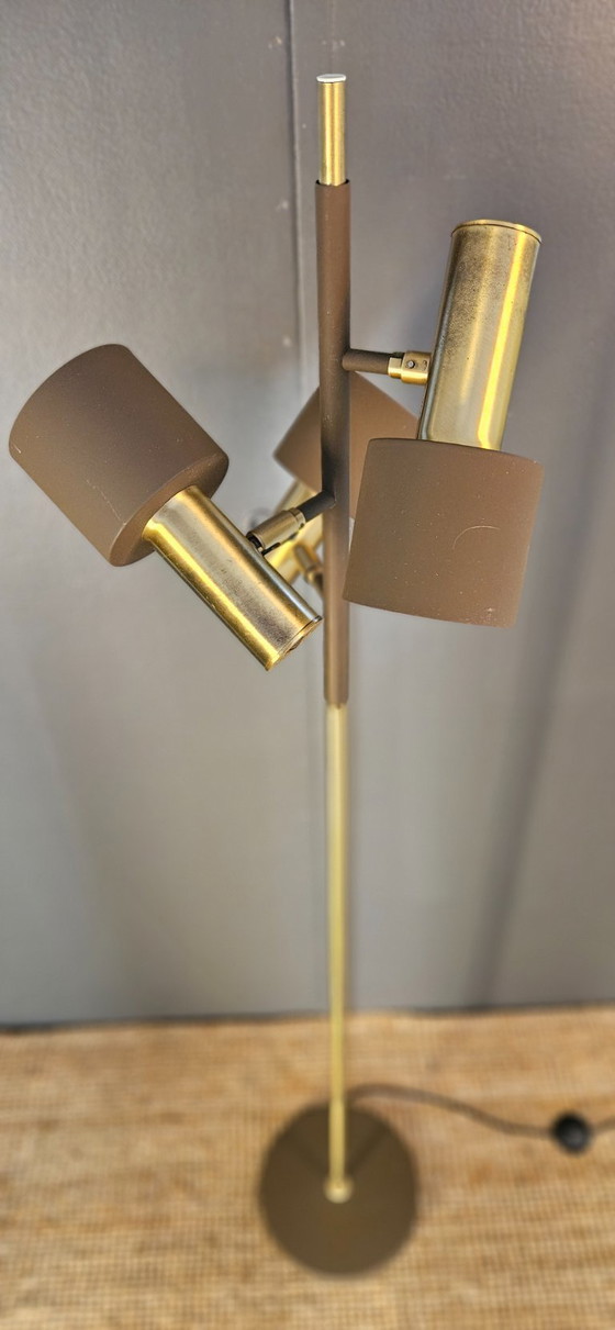 Image 1 of Vintage Solken Leuchten floor lamp - Brass - 1970s