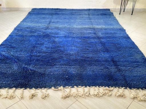 Handgeknüpfter blauer Teppich, 200 cm x 300 cm