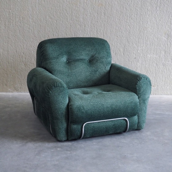 Italiaanse Mid-Century Modern Fauteuil – Textile, Chrome (photo 3 of 17)
